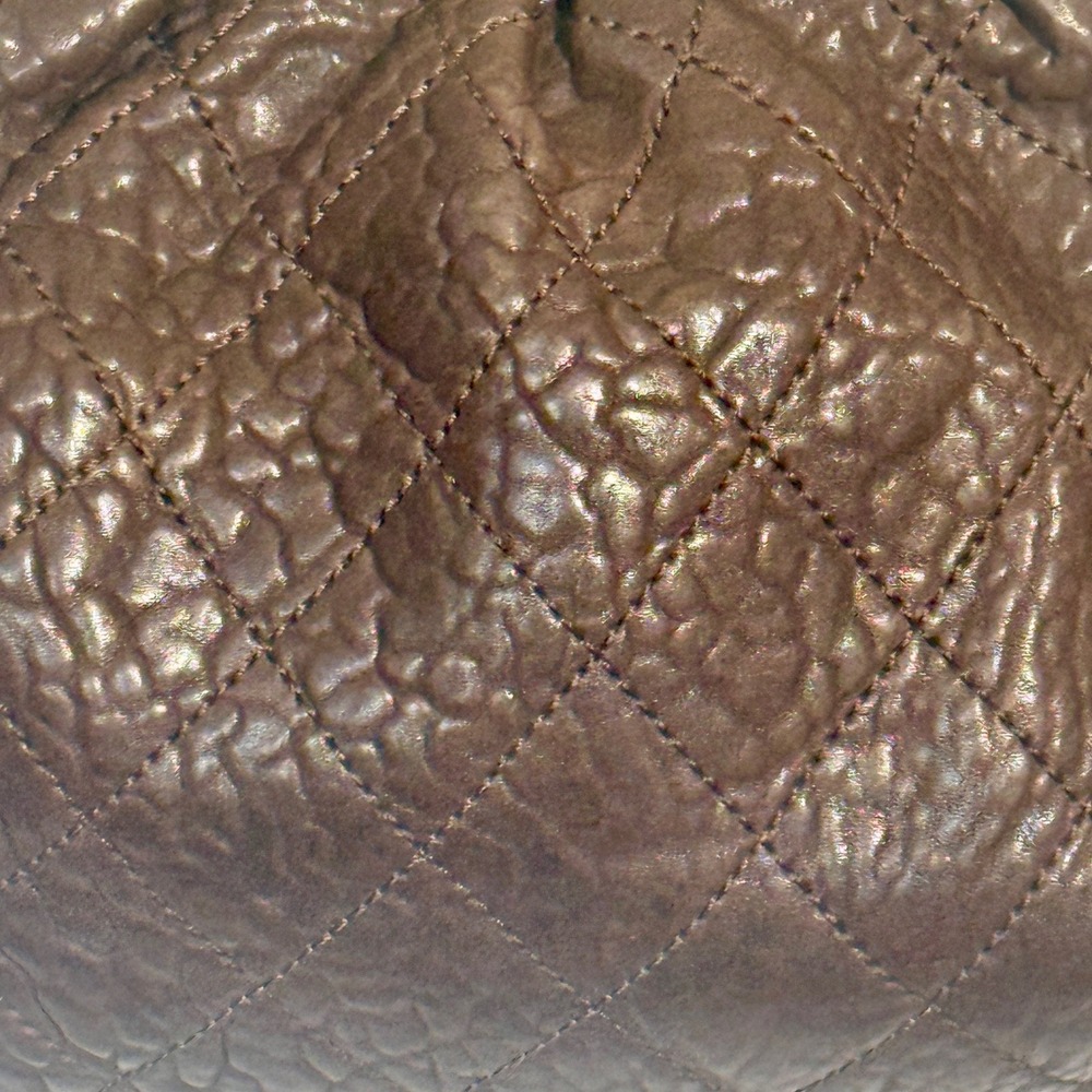 Vintage Chanel Le Marais Bowler Bag Distressed Quilted Lambskin Luxury Purse Y2K - Picture 15 of 16